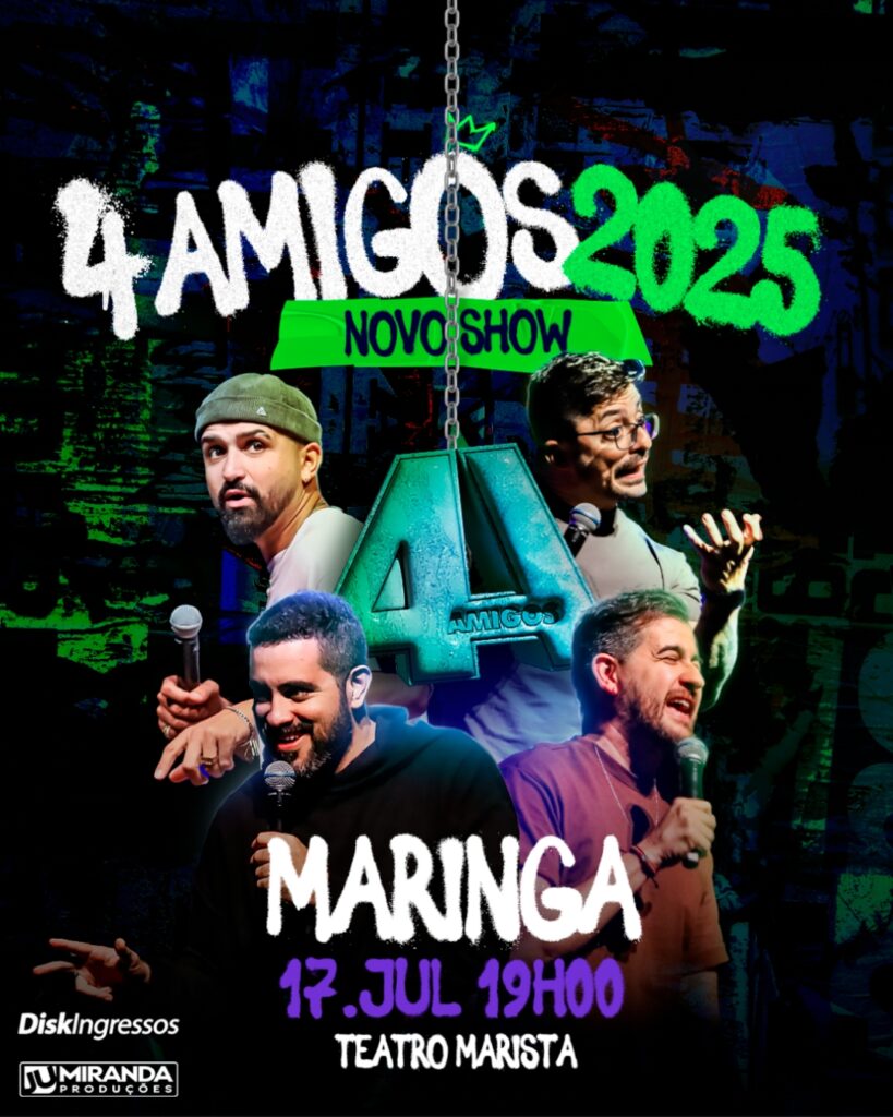 4 amigos afonso padilha thiago ventura marcio donato dih lopes comedia humor standup opus teatro show